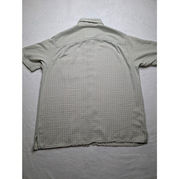 Vintage Silk Mens Short Sleeve Button Down Shirt - XL Dot Pattern - Picture 7 of 7